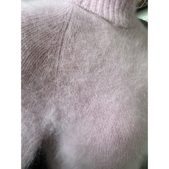 GUESS Collection VTG Fluffy Pink Angora Turtleneck Sweater Barbiecore - Picture 4 of 7